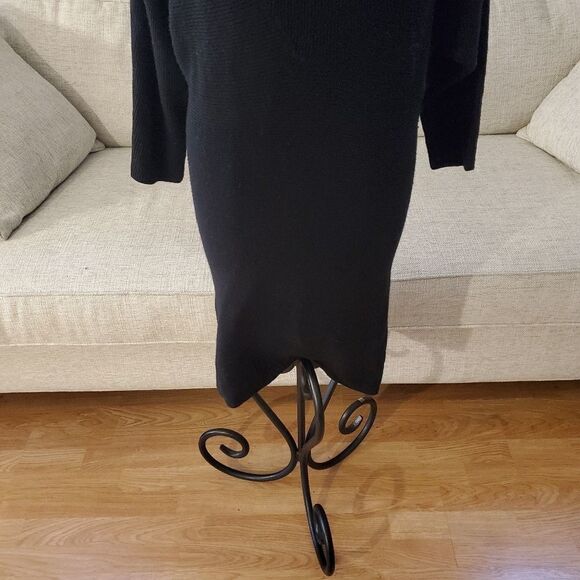 Splendid Cowl Neck Sweater Dress in Black - Picture 4 of 10
